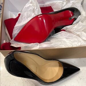 Christian Louboutin Black and Red Heels with Stiletto Design